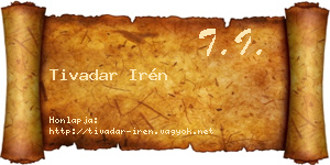 Tivadar Irén névjegykártya